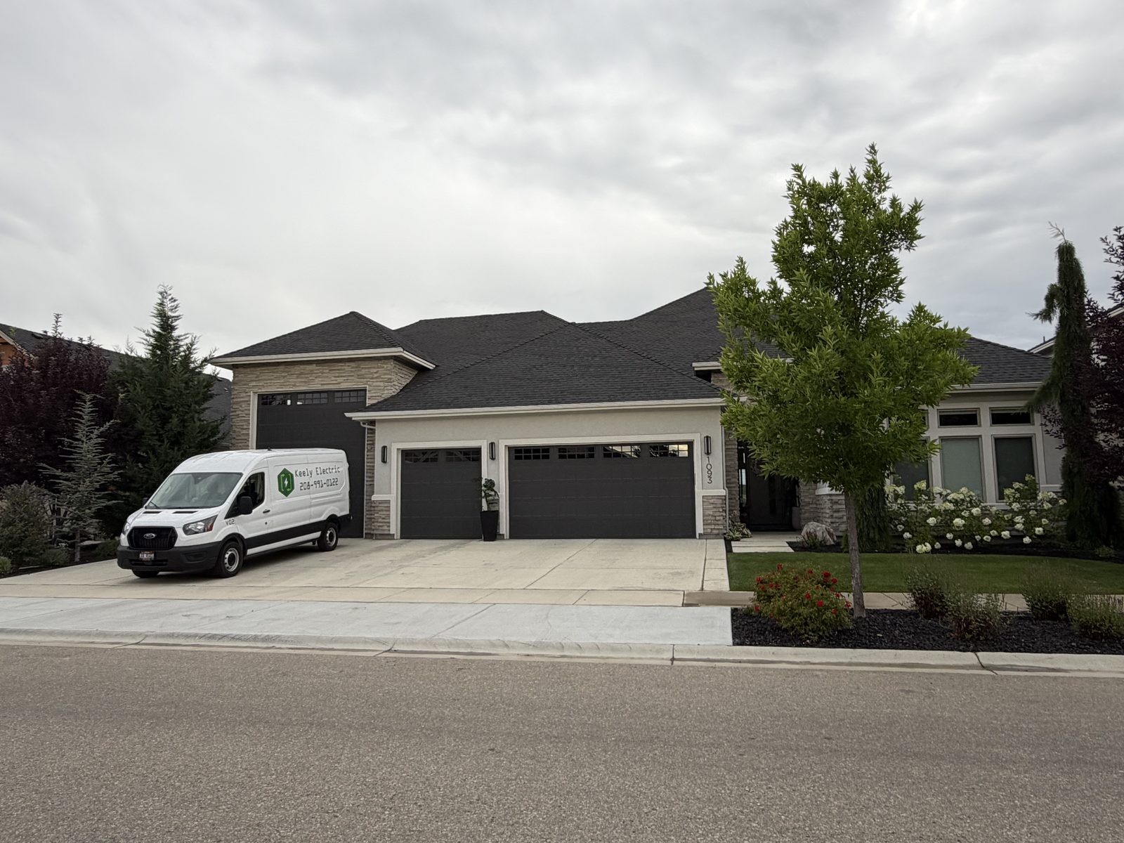 Keely Electric van at a residential service call in the Treasure Valley